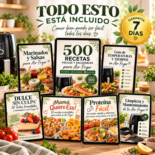 COCINA SALUDABLE EN MINUTOS:500 RECETAS FACILES PARA AIR FRYER + 6 REGALOS